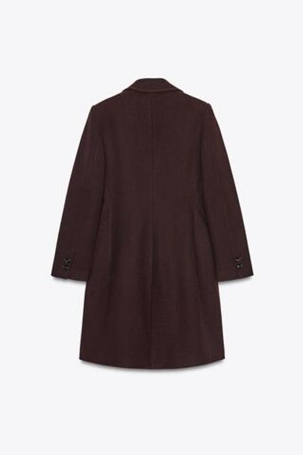 ZARA ПАЛЬТО С ПОДПЛЕЧНИКАМИ ИЗ МЯГКОЙ ТКАНИ, БУРГУНДИ