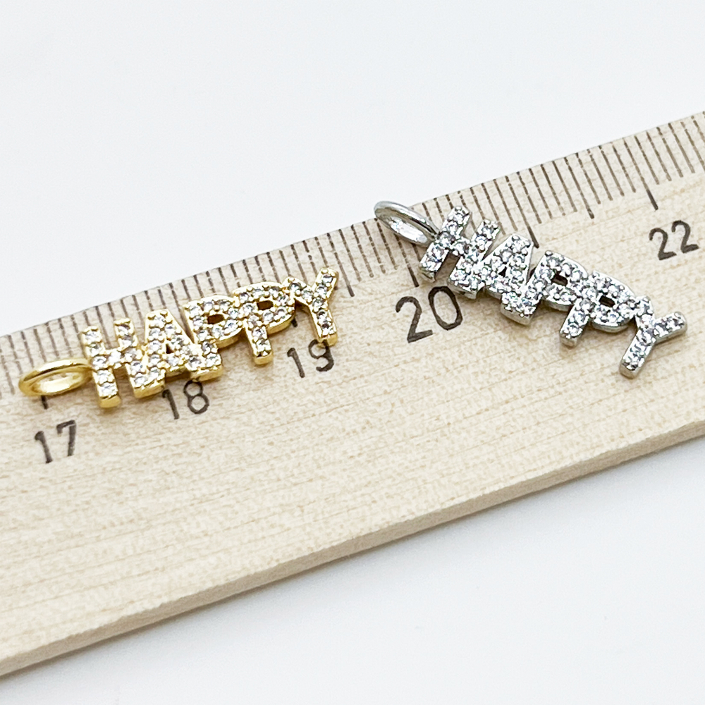 Подвеска Happy, цвет золото, размер 25*6 мм, цена за 1 шт