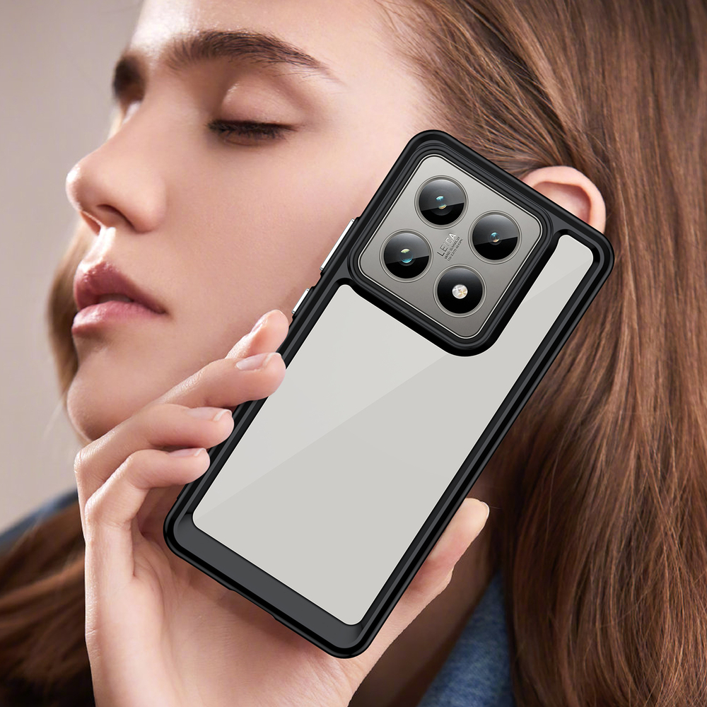 Прозрачный чехол с усиленными рамками черного цвета для Xiaomi 14T и 14T Pro, увеличенные защитные свойства