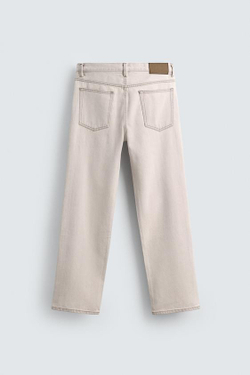 ZARA ДЖИНСЫ STRAIGHT-FIT КЛАССИЧЕСКОГО КРОЯ, ЭКРЮ