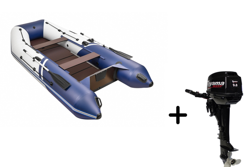 Броня-340 СК белый-синий + Toyama T 9.8 BMS (комплект лодка + мотор)