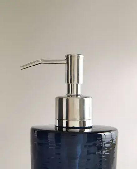 ZARA HOME ДОЗАТОР МЫЛА ИЗ СТЕКЛА СИНЕГО ЦВЕТА, СИНИЙ