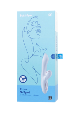 Вибратор Satisfyer Pro G-Spot Rabbit, с вакуум-волновым стимулятором, силикон, белый, 22 см.