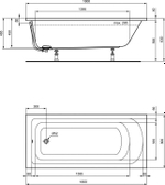 Акриловая ванна Ideal Standard 180х80 K274801 HOTLINE