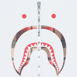 A Bathing Ape Check Shark Tee белый