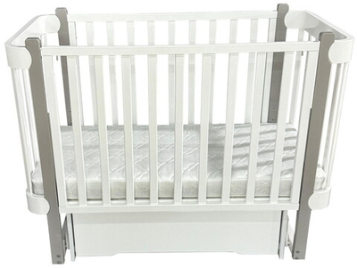 Детская кроватка Антел Solnyshko поперечный маятник с ящиком белый/серый