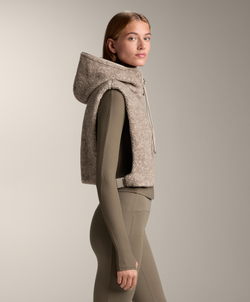 Oysho Жилет с капюшоном, бежевый меланж