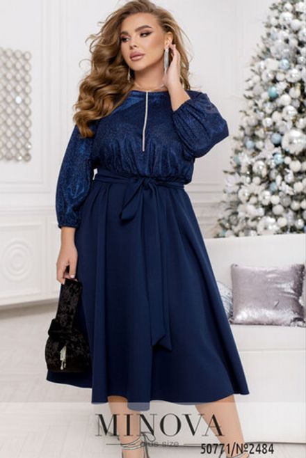 Платье 2484-темно-синий Minova
