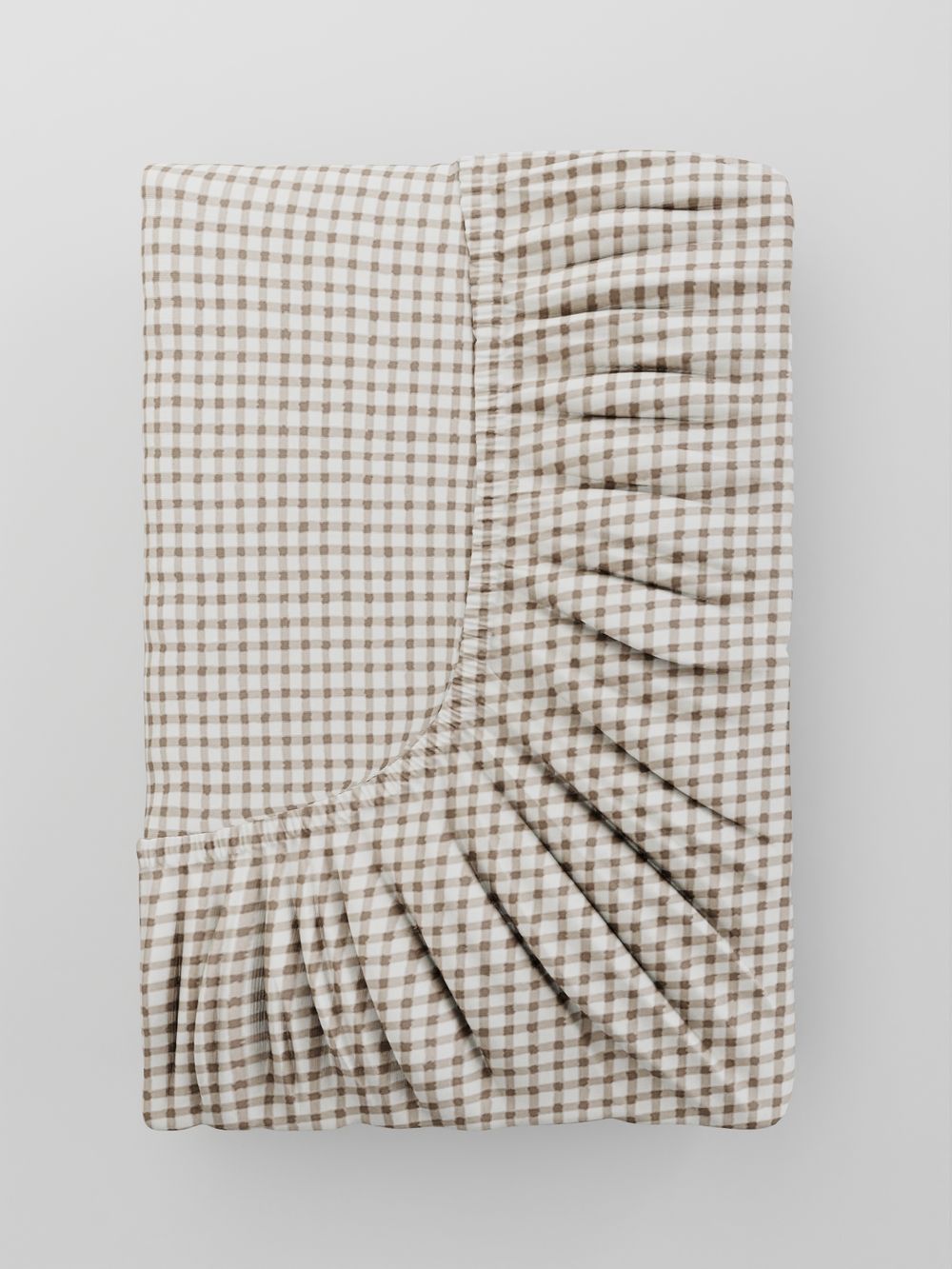 Простынь на резинке Сказка "Бежевая клеточка" 160х200 см