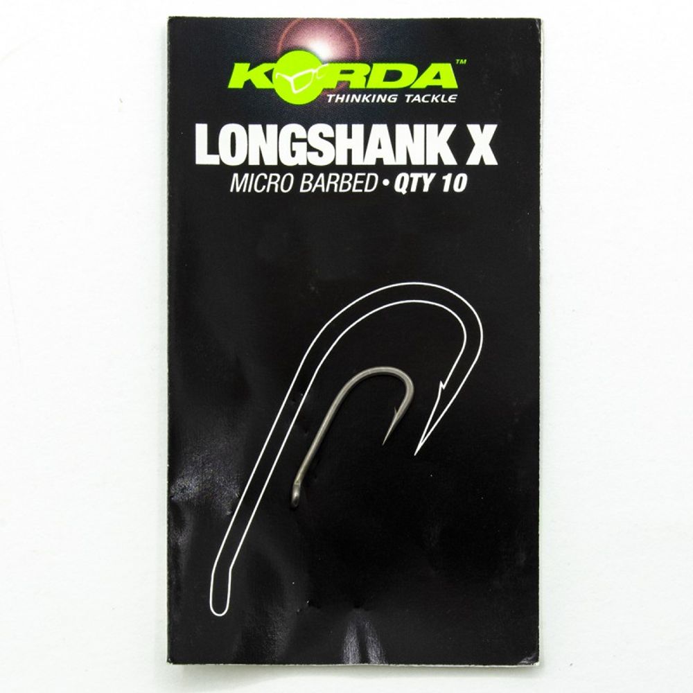 KORDA Крючок Long Shank-X №2 с бородкой 10шт