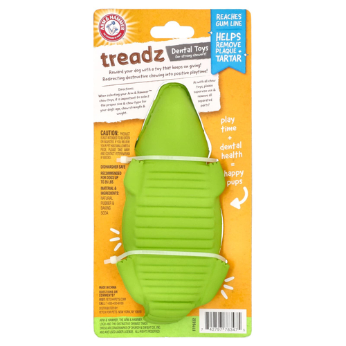 Arm & Hammer, Treadz, стоматологическая игрушка для массажа десен, большой аллигатор, 1 шт.