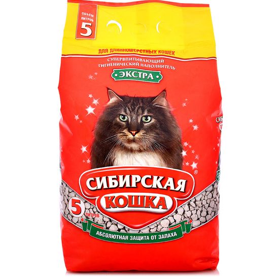Сибирская кошка Экстра впитывающий наполнитель для длинношерстных кошек Сибирская кошка Экстра впитывающий наполнитель для длинношерстных кошек