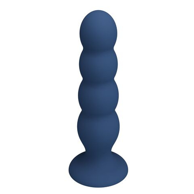 Синий анальный стимулятор со смещенным центром тяжести Silicone Anal Plug XL - 16,5 см. (Цвет: синий)
