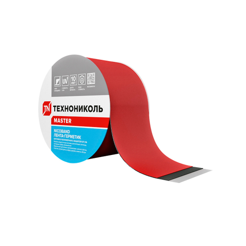 Лента-герметик самоклеящаяся Технониколь Nicoband, битумно-полимерная, 10 м x 15 см, красная