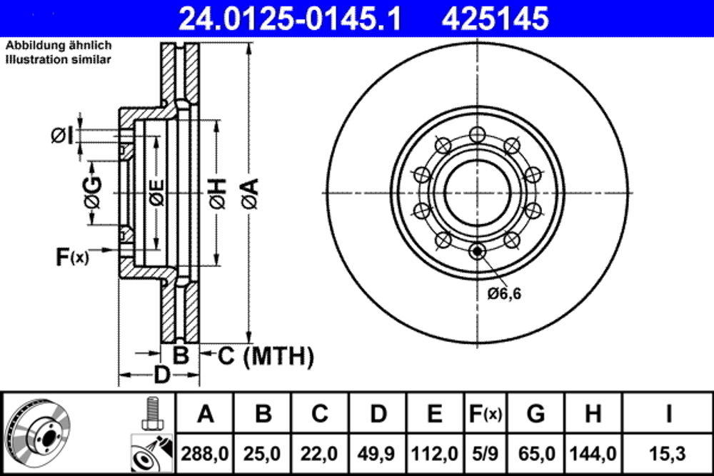 ATE - 24012501451-ATE - Brake Disc