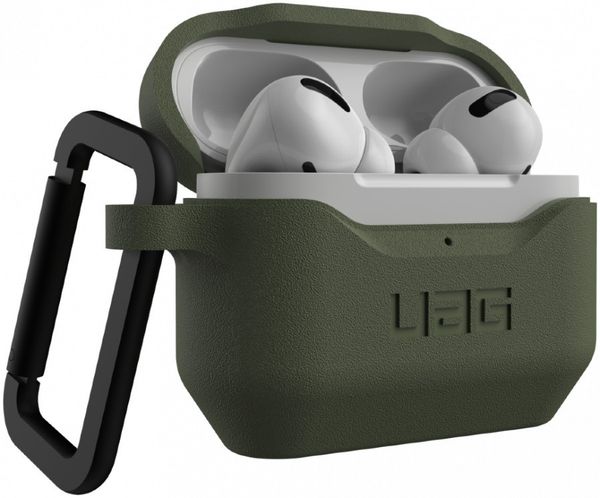 Чехол с карабином Urban Armor Gear (UAG) Standard Issue Silicone_001 Case для AirPods Pro, цвет Оливковый (Olive)