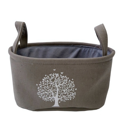 Корзина тканевая для хранения "Сад", Д280 Ш180 В140, серый