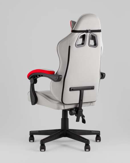 Кресло спортивное TopChairs Phantom ткань серо-красный