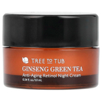 Tree To Tub, Ginseng Green Tea, антивозрастной ночной крем с ретинолом, 10 мл (0,34 жидк. унц.)
