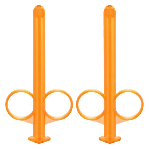 Набор из 2 оранжевых шприцов для введения лубриканта California Exotic Novelties Lube Tube SE-2380-03-2
