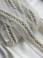 Тесьма жемчуг стразы 2 см