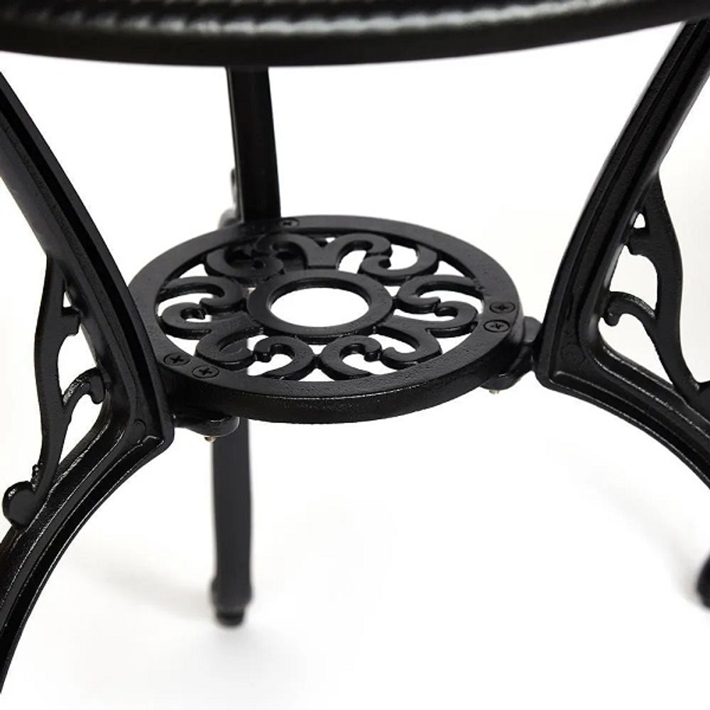 Комплект Secret De Maison Romance (стол +2 стула) алюминиевый сплав, D60/H67, 53х41х89см, черный