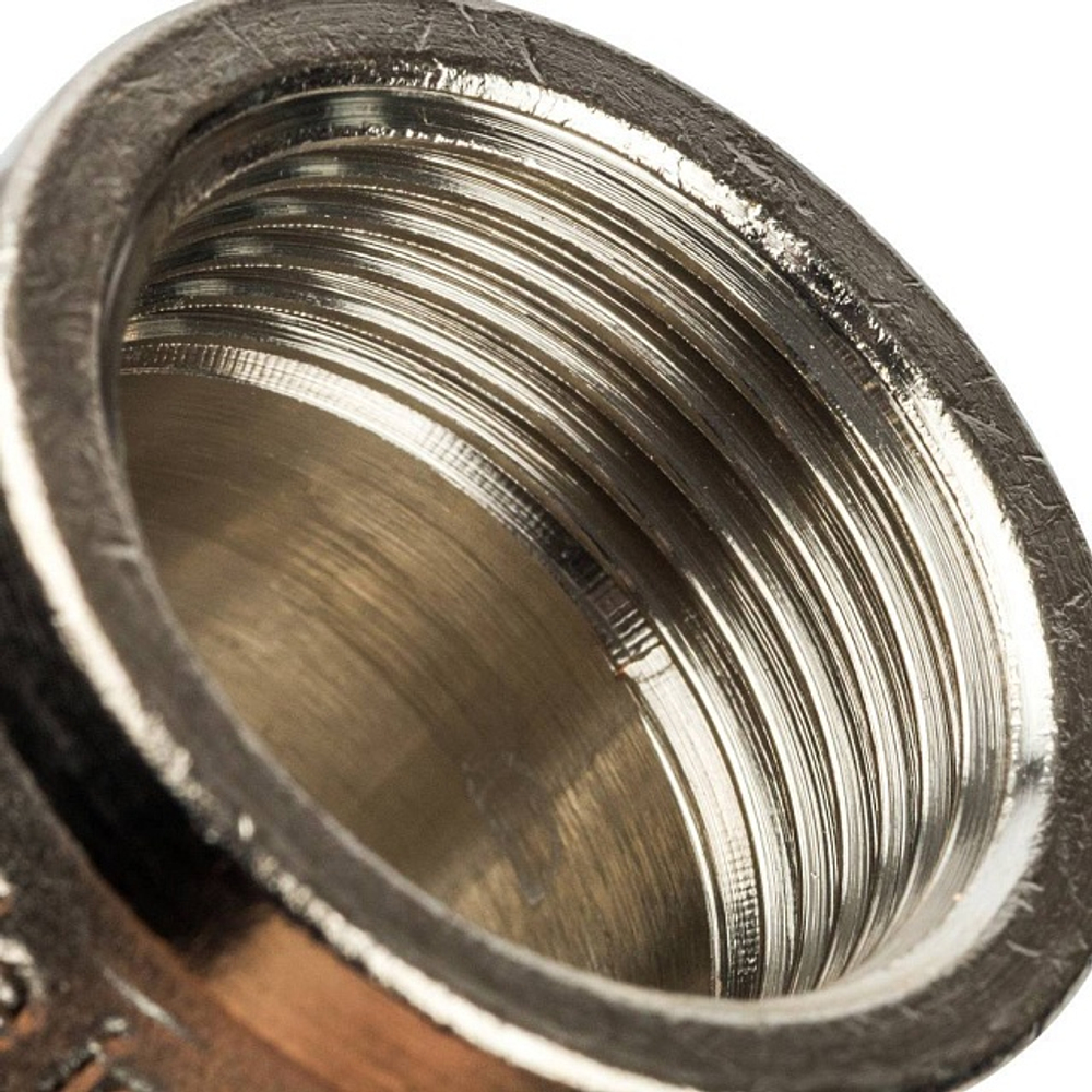 Отвод 90° с внутренней резьбой STOUT SFT 0014 - 3/4" (для стальных труб, латунь никелированная)