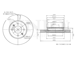 Диск тормозной передний UNIO BRD-20002