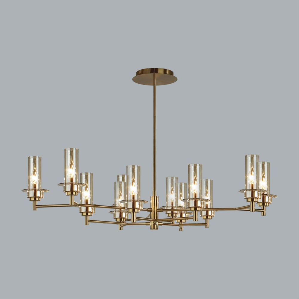 6554/12C CLASSI LN26 098 бронза/коньячный/металл/стекло Люстра потолочная E14 12*40W 220V MADONNA