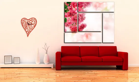 Модульная картина "Розовые блики"