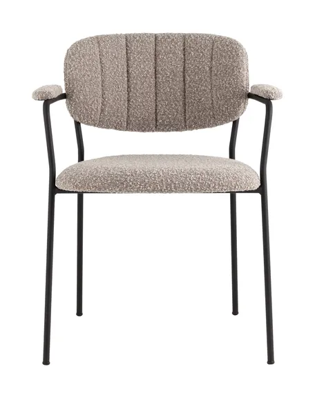 Стул Carol с подлокотниками, серое букле