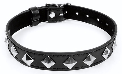 Черный ошейник с серебристыми ромбиками (Цвет: черный с серебристым)