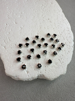 Шатоны 4 мм, Черный в серебре, 25 шт