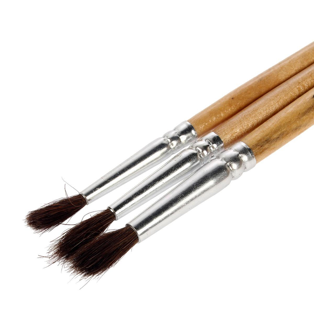 Набор кистей 3шт Пони №2,3,4, круглые, в пакете с подвесом