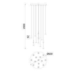 8935+14PL Люстра подвесная ANDROMEDA