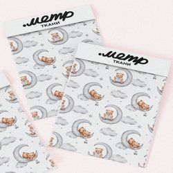 Ткань саржа медвежонок на полумесяце