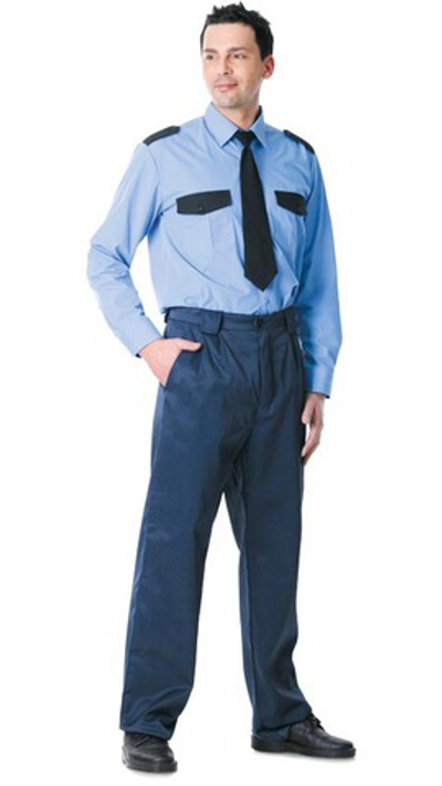 Рубашка охранника длинный рукав синяя