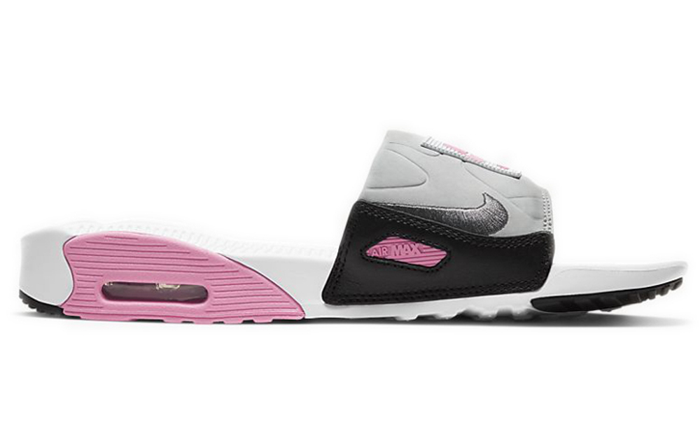 Nike Air Max 90 Slide retro sports foam bottom non-slip one-word slippers women's gray pink white