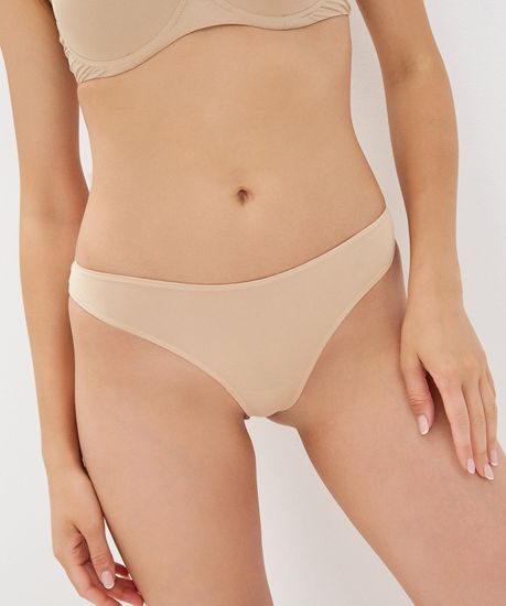 Трусы (2 шт.) женские бразильянки Atlantic, микрофибра, Basic 2BLP-052 бежевые