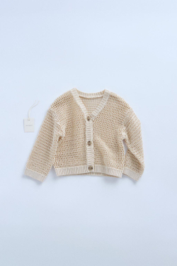 ZARA КАРДИГАН ИЗ ХЛОПКА И ЛЬНА — TIMELESZ, ЭКРЮ