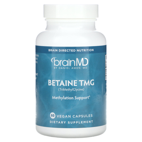 BrainMD, Бетаин TMG, 60 веганских капсул (500 мг в каждой капсуле)
