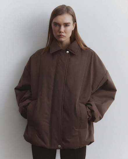 Бомбер зимний из мембранной ткани, цвет коричневый