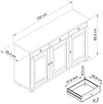 Тумба Лена напольная трехдверная 3 ящ в лаке