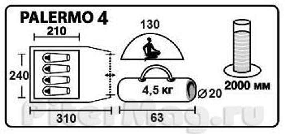 Палатка Trek Planet Palermo 4