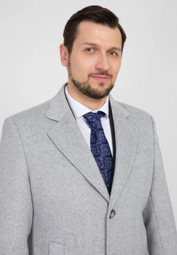 Мужское пальто (светло-серое) С35