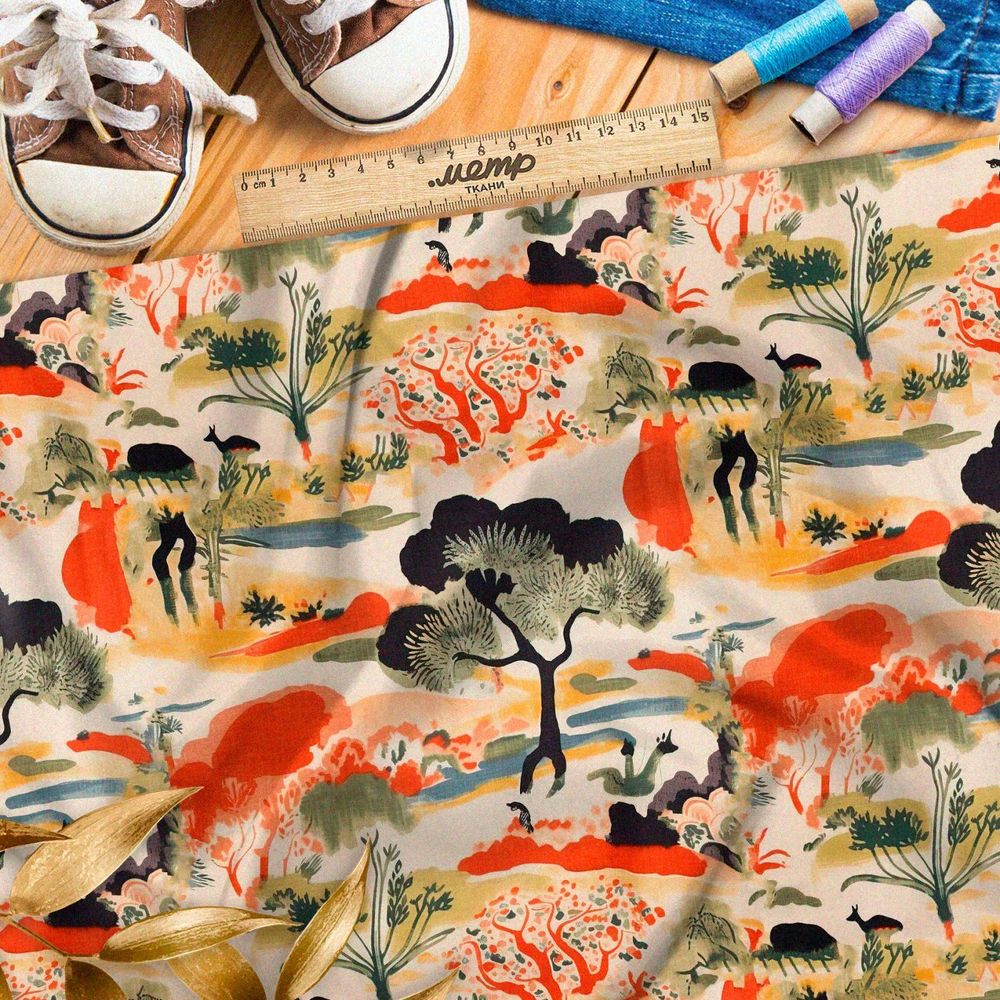 Ткань премиум бифлекс живописные оттенки реальности