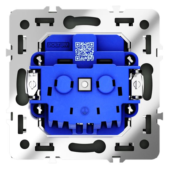 Розетка встраиваемая VOLTUM S70 с заземлением и защитными шторками, 16А, (титан)