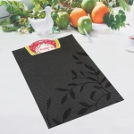 Салфетка на стол 30*45см плетеная, Вьюнок черная