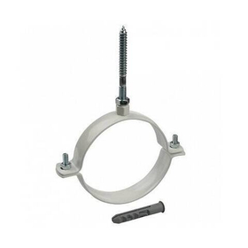 Крепление к стене Rommer D80 мм, белое металлическое (хомут)