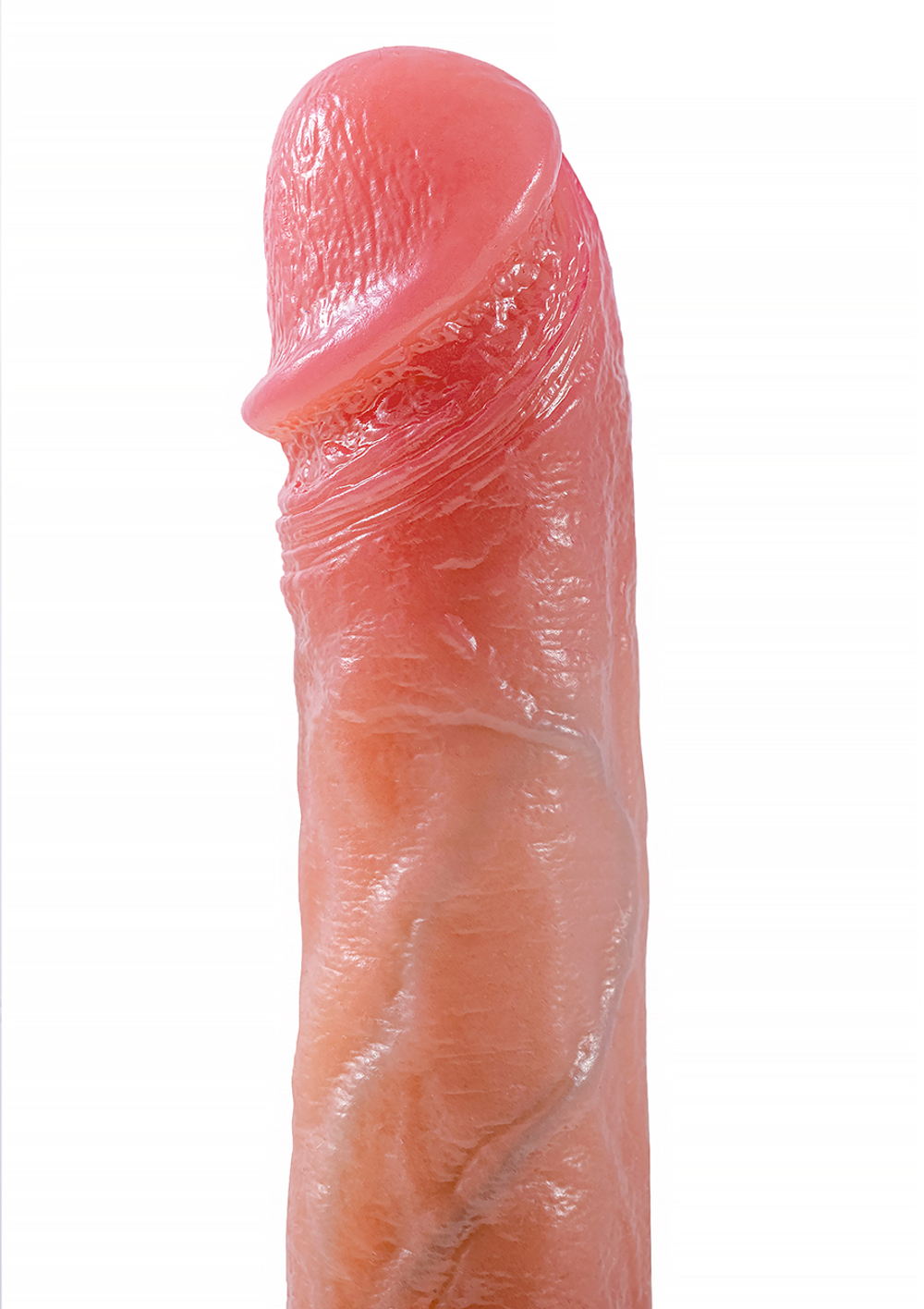 Телесный реалистичный вибратор-ротатор 22,5см с функцией нагрева ToyFa Mr.Baton RealSpins 691011